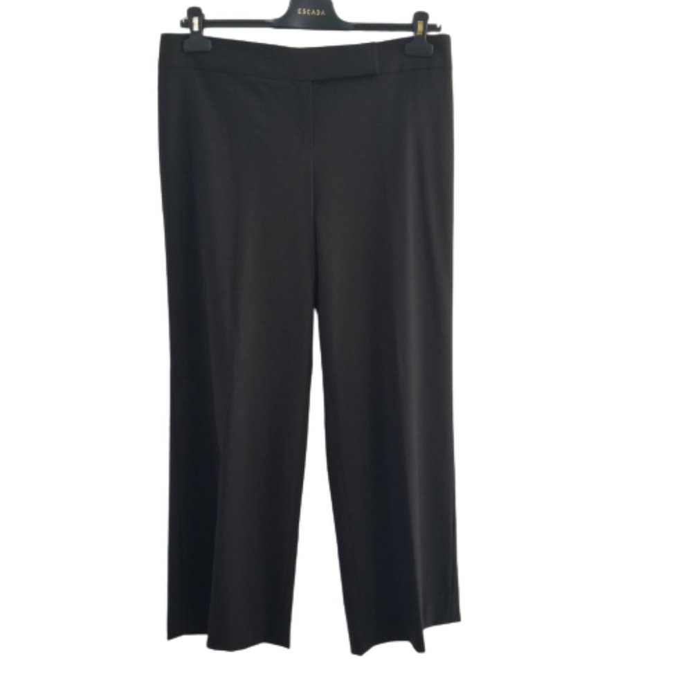 Escada Wide Leg Dress Pants Ankle Mid Rise Stretch New Wool Brown 36” Waist